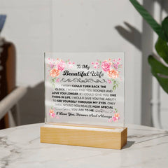 To My Beautiful Wife – Acrylic Square